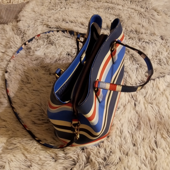 👜HP👜Kate Spade Striped Medium Satchel Crossbody - Picture 2 of 4